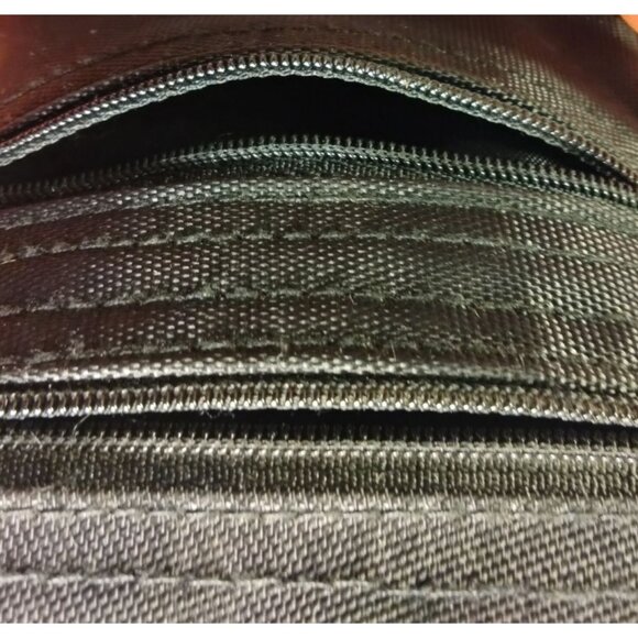 Black Passport Holder Document ShoulderBag Zipper Coin Purse Tote Plastic Slot - Picture 5 of 7